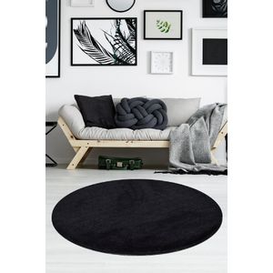 Milano - Black   Black Acrylic Carpet (90 cm)