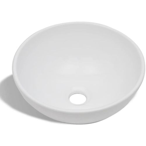 Umivaonik s miješalicom keramički okrugli bijeli slika 42