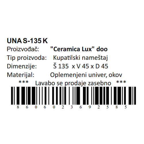 Ceramica lux   Una donji deo L-2 S-135 konzolna 300257 slika 17