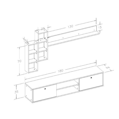 Eclipse - White White TV Unit slika 5