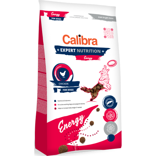 Calibra Dog EN Energy, potpuna i uravnotežena superpremium hipoalergena dehidrirana hrana za odrasle aktivne pse i pse koji trebaju povećati tjelesnu masu, 12 kg slika 1