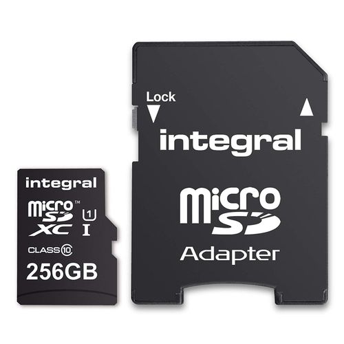 Integralna memorijska kartica od 256GB za pametne telefone i tablete, Micro SDXC Class10 UHS-I U1, brzina čitanja 90MB/s + SD adapter slika 1