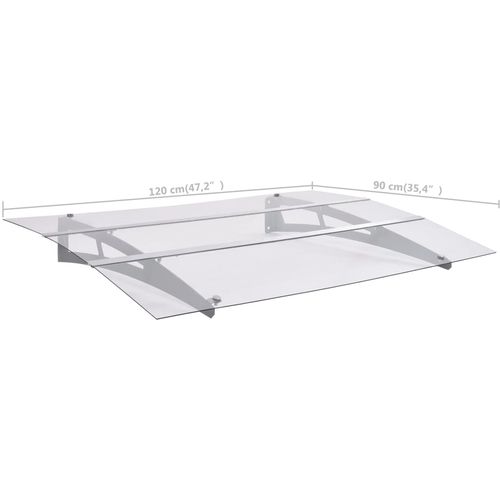 Nadstrešnica za vrata srebrna i prozirna 120x90 cm polikarbonat slika 12