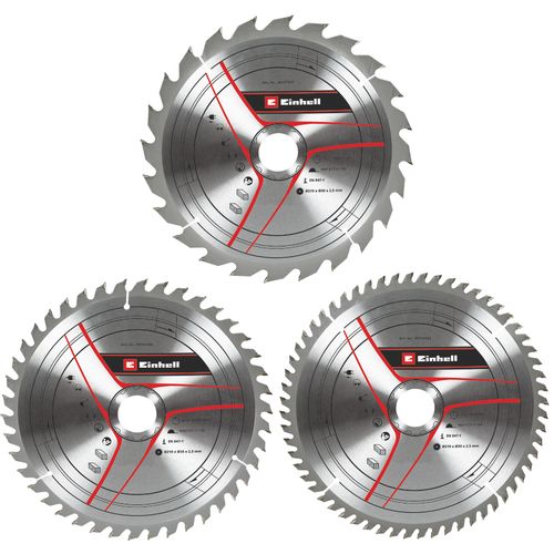 Einhell Pribor za stacionarne testere Set reznih listova 3 kom 210x30 T24/42/60 slika 3