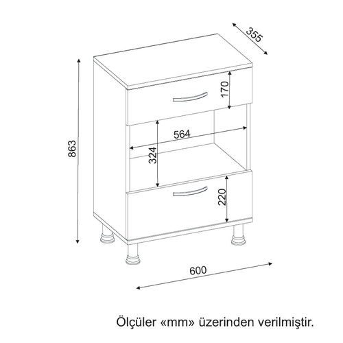 Neptün - Beli kuhinjski ormar slika 4