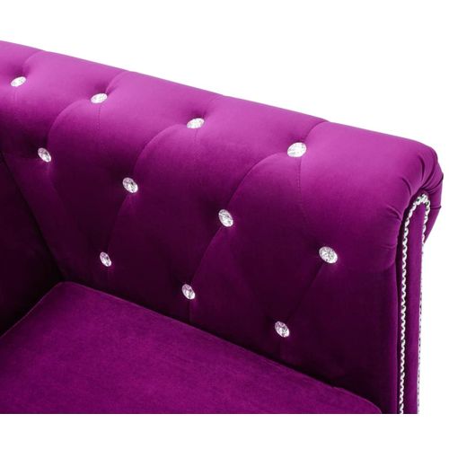 Trosjed Chesterfield s baršunastom presvlakom 199 x 75 x 72 cm ljubičasti slika 33