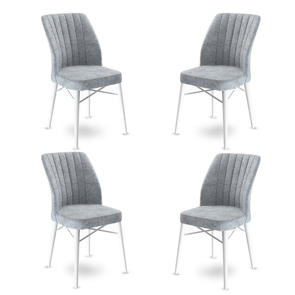 Flex - Sivi, Bijeli Set Stolica (4 Komada) slika 1