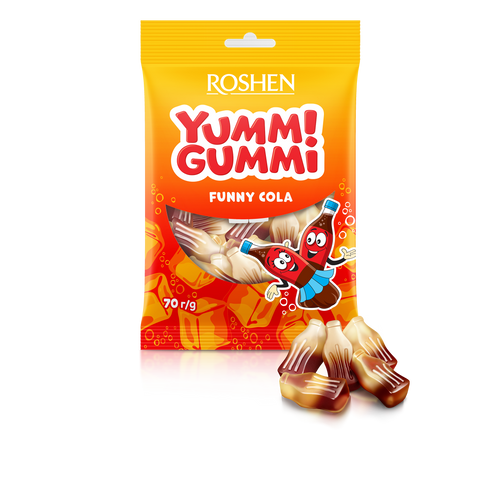 Roshen Yummi Gummi gumeni bomboni funny cola 70g slika 1