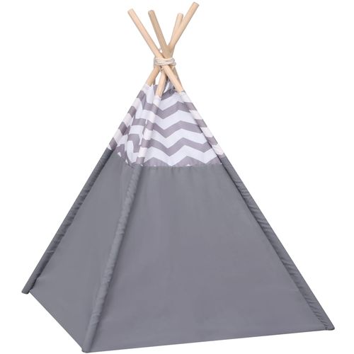 Šator tipi za mačke od breskvine kore sivi 60 x 60 x 70 cm slika 17