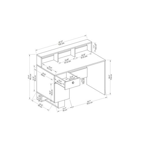 Sneker 120 Atlantic PineBeige Study Desk slika 6