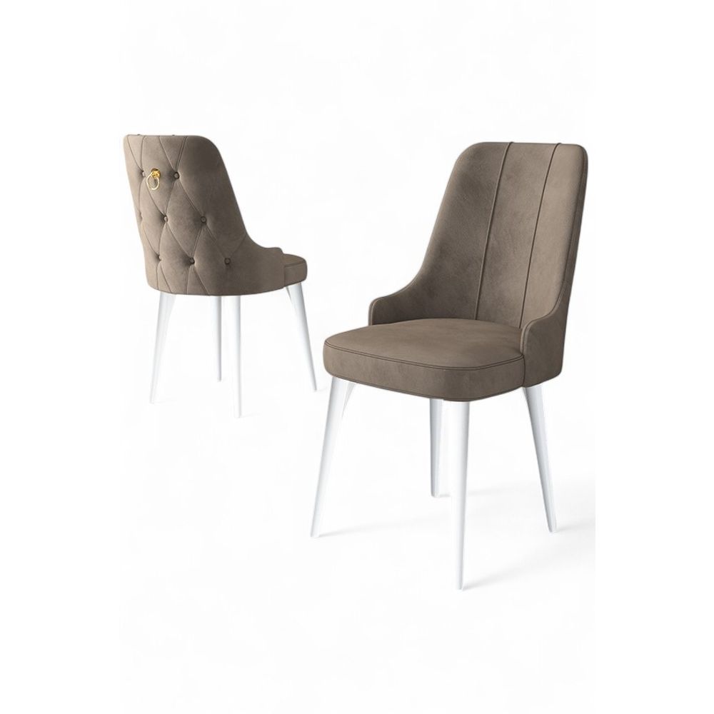 Newa - Cappuccino, Bijeli Set Stolica (4 Komada) slika 2