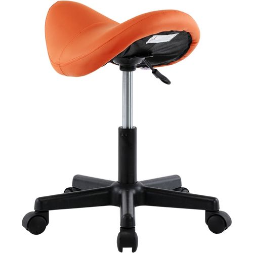 Radni stolac od umjetne kože narančasti slika 18