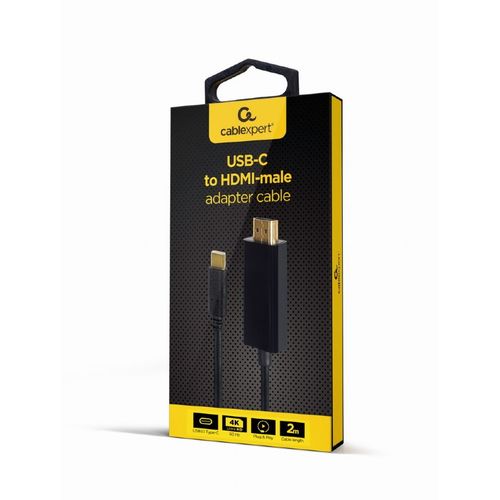 Gembird A-CM-HDMIM-02 USB-C to HDMI-male adapter, 4K 60Hz, 2m, black slika 2