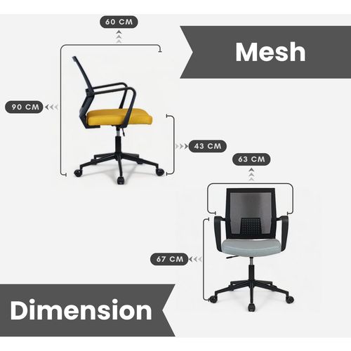 Mesh - Grey Grey Office Chair slika 6