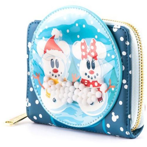 Loungefly Disney Snowman Mickey Minnie Snow Globe Zip Around novčanik slika 3