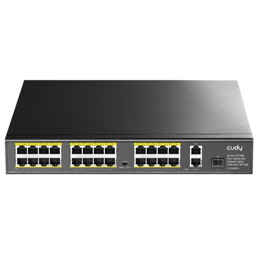 Cudy FS1026PS1 24-Port 10/100M PoE+Switch, 2Gbit Uplink + 1 Gbit Combo SFP Port, 300W(PFS4226-24ET- slika 1