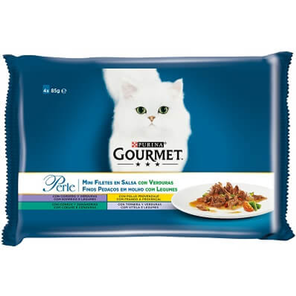 Gourmet Perle mokra hrana za mačke Teletina Divljač Govedina 4x85g slika 1