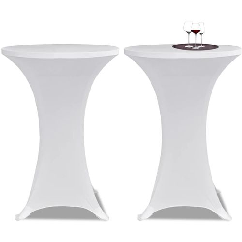 Navlaka za stol za stajanje Ø 70 cm bijela rastezljiva 4 kom slika 21