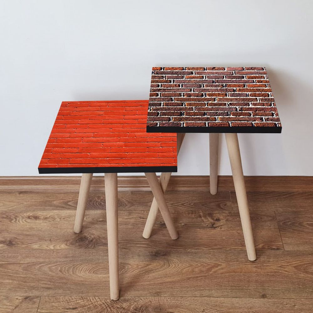 Nesting stolovi 2Shp480 - (2 komada) - boje: crvena, smeđa slika 1