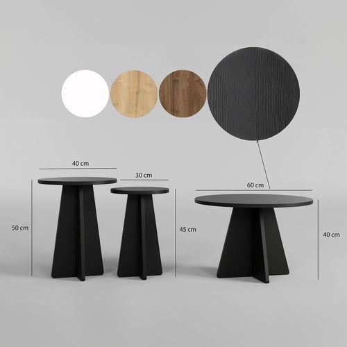 Mushroom 3 - Black Black Coffee Table Set slika 4