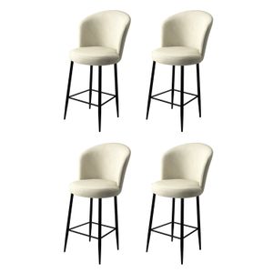 Fora - Crni Bar Stolac Set (4 Komada)