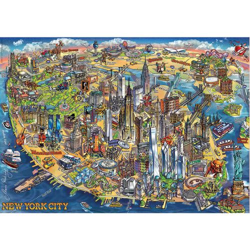 City Maps New York Map puzzle 500pcs slika 2