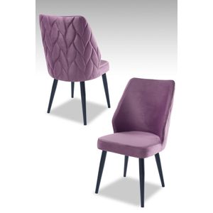 Pufi - Set stolica u ljubičastoj i crnoj boji (4 komada)