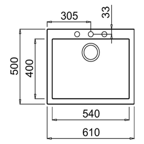 Sudoper SHR Quadra 110 Nero slika 2