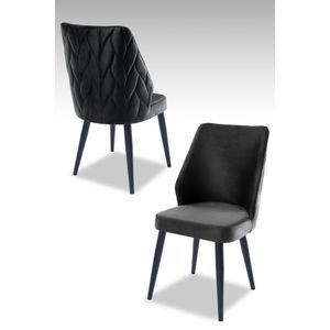Pufi - Set stolica Anthracite, Crni Anthracite (4 komada)