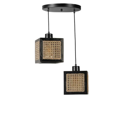 Kumsal 2 Li Tepsili Siyah Rattan Avize Rattan
Black Chandelier slika 1