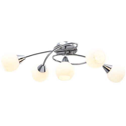 Stropna svjetiljka s keramičkim sjenilima 5 žarulja E14 bijela slika 18