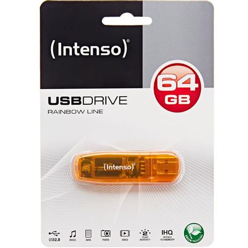 (Intenso) USB Flash drive 64GB Hi-Speed USB 2.0, Rainbow Line, ORANGE - USB2.0-64GB/Rainbow slika 5