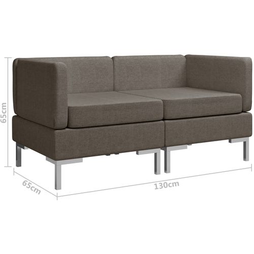 2-dijelni set sofa od tkanine smeđe-sivi slika 37