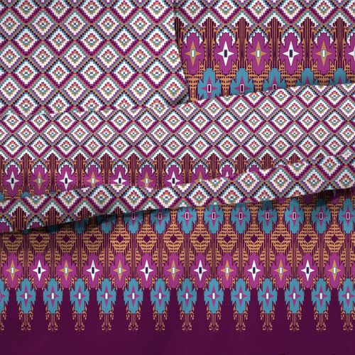 Pamučna posteljina Svilanit Orient violet MC 140x200 50x70 cm slika 6