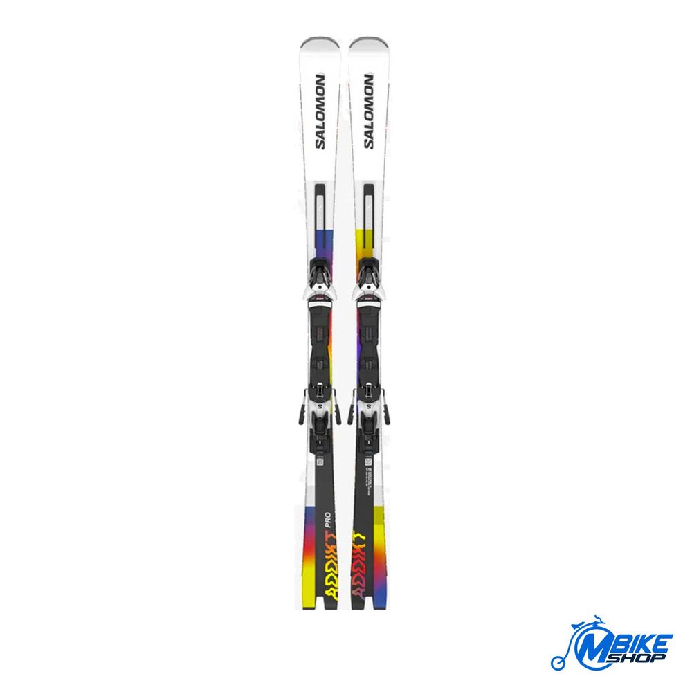 Salomon Skije sa vezovima E Addikt PRO White/Black/Safety Yellow slika 1