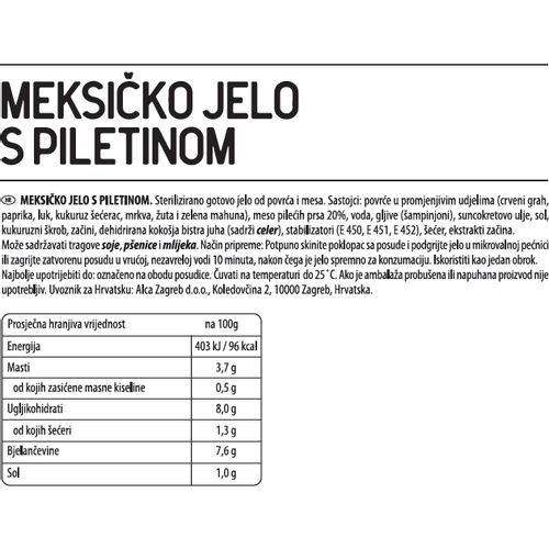 Carnex meksičko jelo sa piletinom 350g slika 2