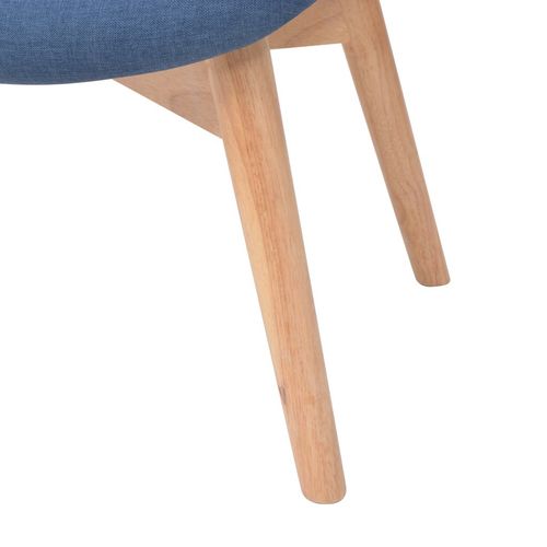 Fotelja s osloncem za noge od tkanine plava slika 18