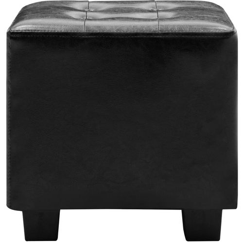 Fotelja od umjetne kože s osloncem za noge crna slika 24