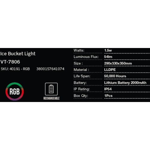 LED bežična punjiva rasvjeta — ICE BUCKET slika 2