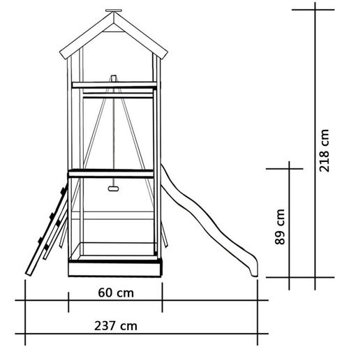 Set za igru s toboganom, ljestvama i ljuljačkom 237x168x218 cm slika 4