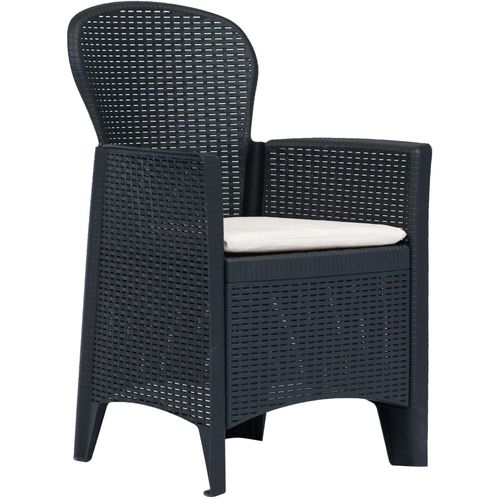 3-dijelni bistro set od plastike s izgledom ratana antracit slika 28