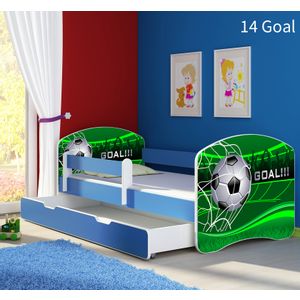 Dječji krevet ACMA s motivom, bočna plava + ladica 180x80 cm - 14 Goal