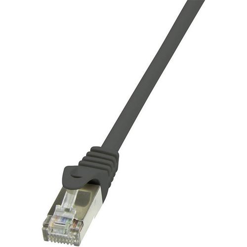 LogiLink CP1093S RJ45 mrežni kabel, Patch kabel cat 5e F/UTP 10.00 m crna sa zaštitom za nosić 1 St. slika 3