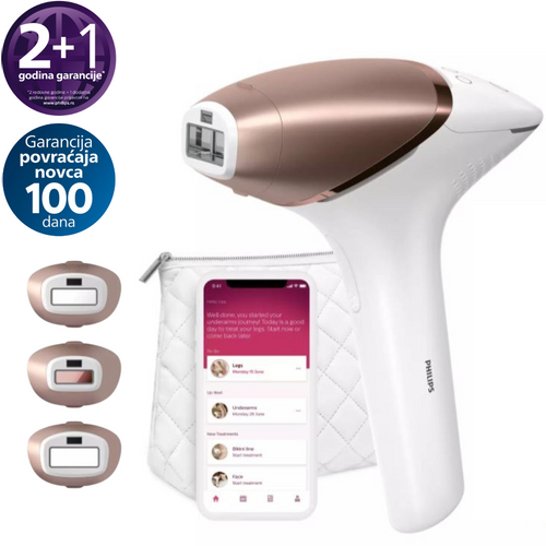 Philips Lumea IPL BRI955/00 uređaj za uklanjanje dlačica sa 3 nastavka i torbicom, 450.000 bljeskova, bežična i žična upotreba slika 1