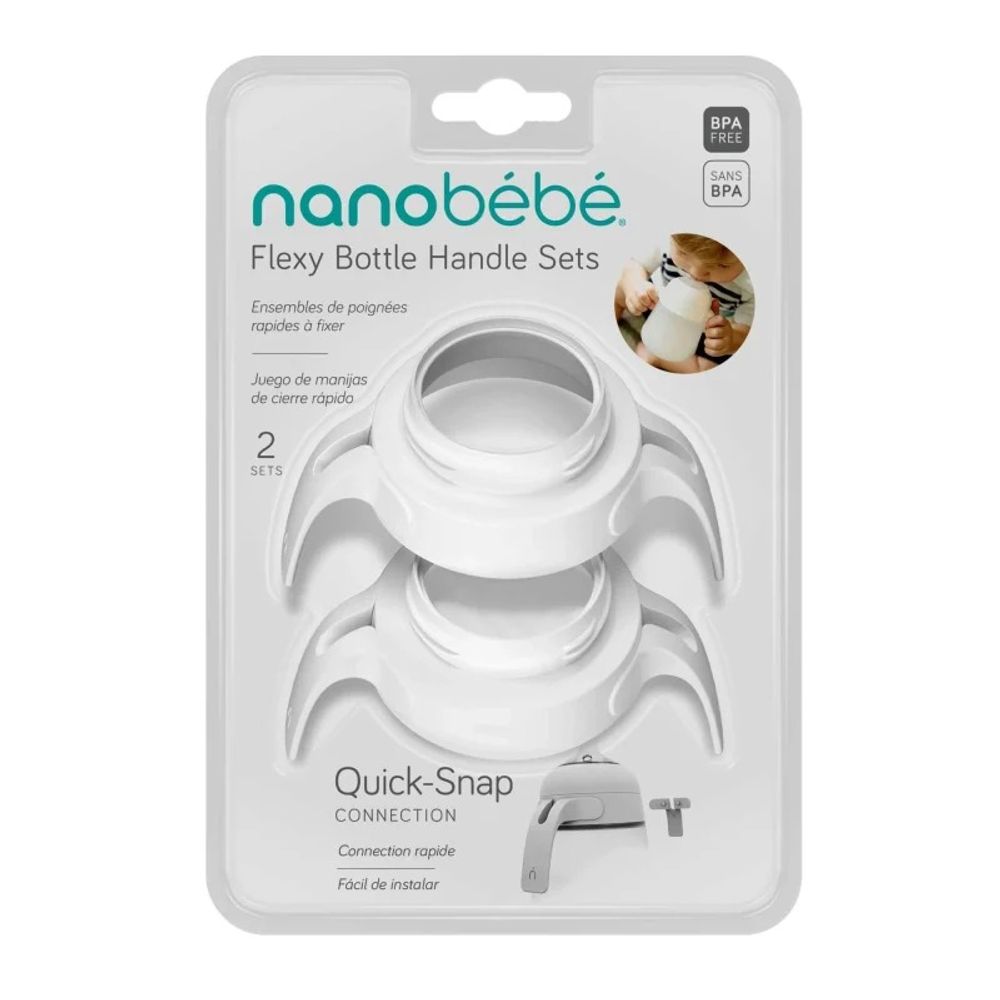 Nanobébé® Ručkice za Flexy flašicu 2 kom, Bijele slika 2