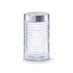 Zeller Doza staklena, grooved, 1100 ml, inox poklopac