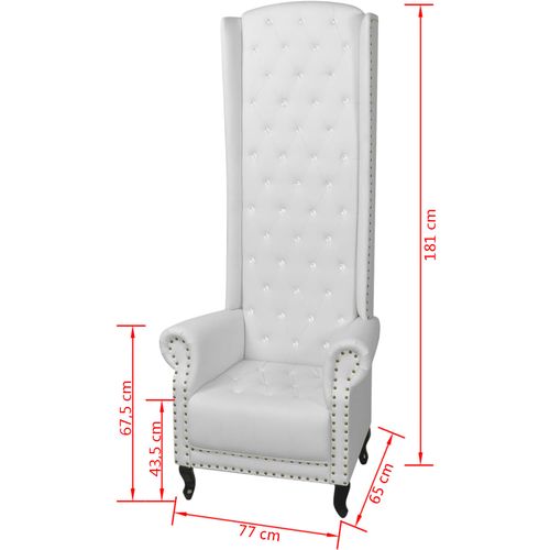 Fotelja sa Visokim Naslonom Bijela 77x65x181 cm slika 38