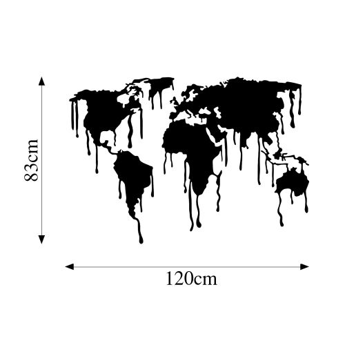 Wallity Metalna zidna dekoracija, World Map 8 slika 5