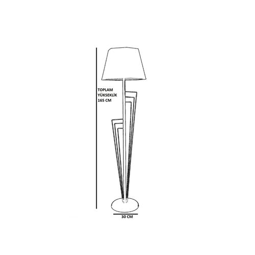 Kelebek Eskitme Lambader Prizma sa crnim abažurom - Copper Floor Lamp slika 3