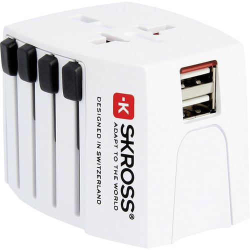 Skross adapter MUV Euro, Aus/Kina, UK, SAD/Japan + 2x USB-A slika 1
